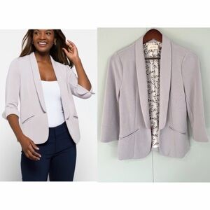 SKIES ARE BLUE Hannah Modal Scuba Knit Blazer in Light Gray